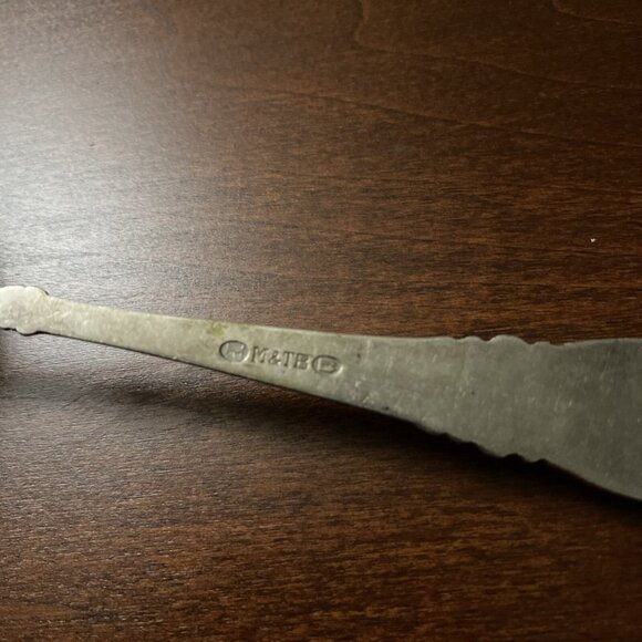 Antique Madsen & T Baagoe Electroplate Silver Danish Gravy Sauce Ladle 5.5” - Picture 3 of 14